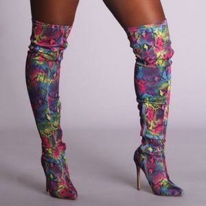 Snakeskin Thigh High Boots (Uncooperative)